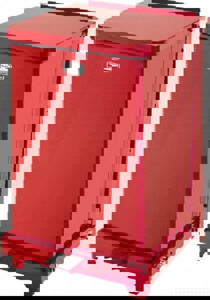 Defenders Heavy-Duty Steel Step Can, 4 gal, Steel, Red